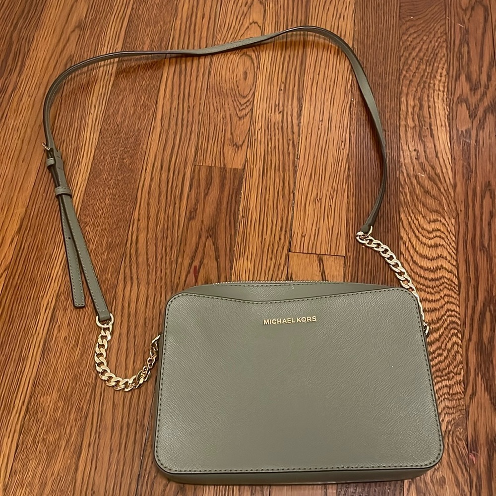 Michael Kors Green Chain Cross Body Bag